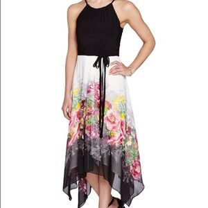 Chiffon Floral Halter Neck Dress